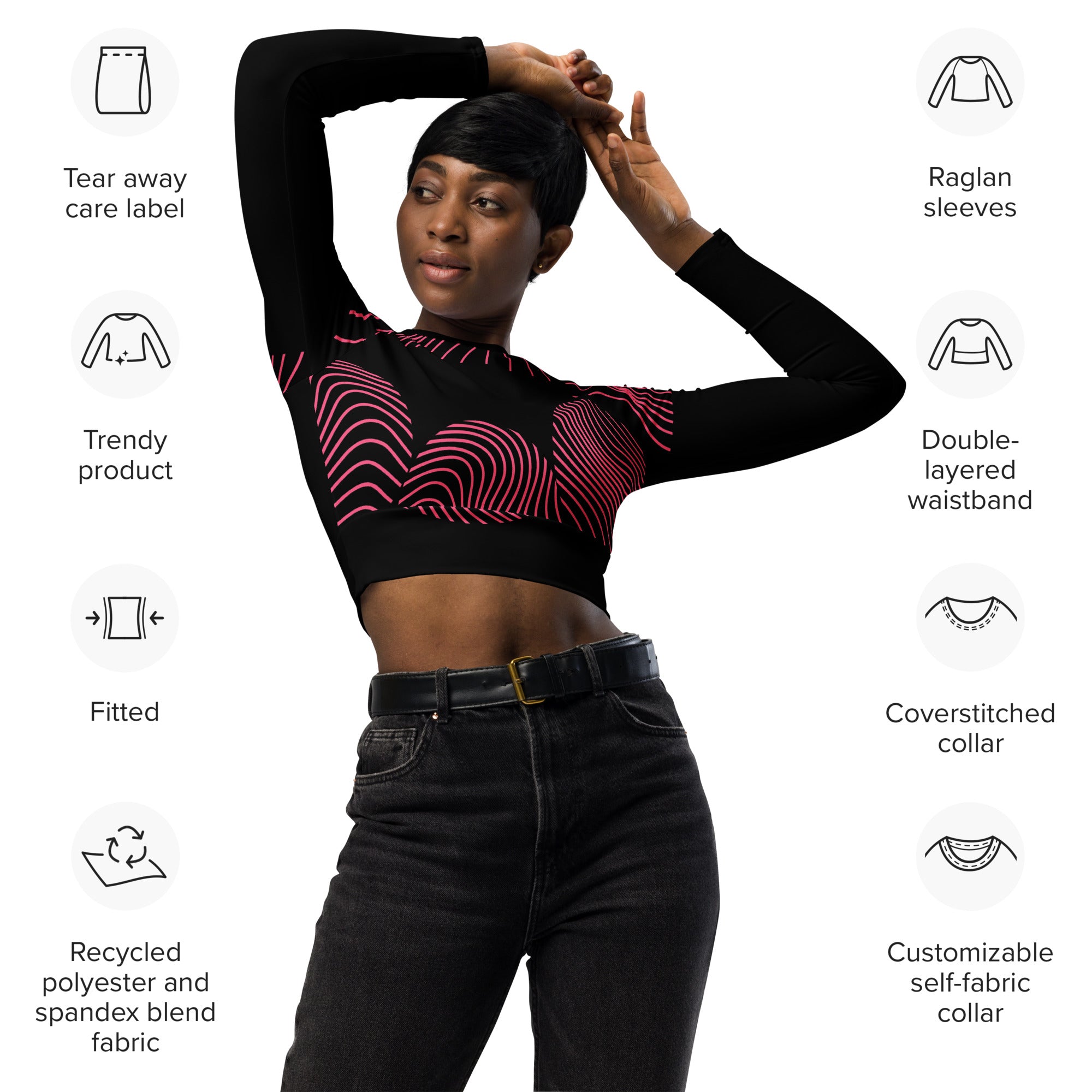 black-cropped-top-gym-yoga-running-dance-top-long-sleeve-viva-magenta-ripplefx-wickedyo2